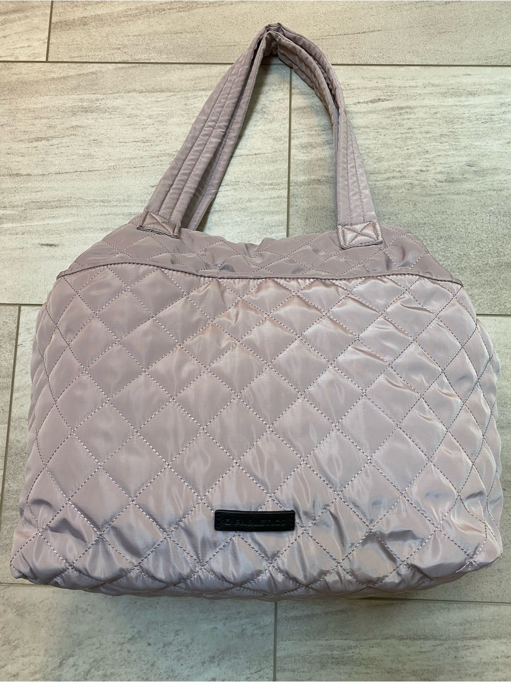 Fabletics Quilted Lilac Shoulder Tote